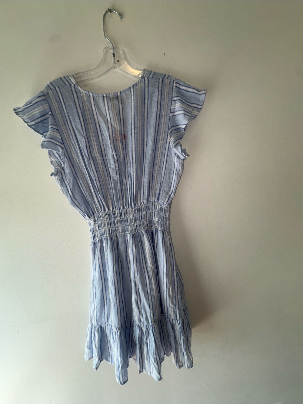 NWT Rails Tara Napoli Stripe Smocked Linen Blend Mini Dress XS - Picture 4 of 10